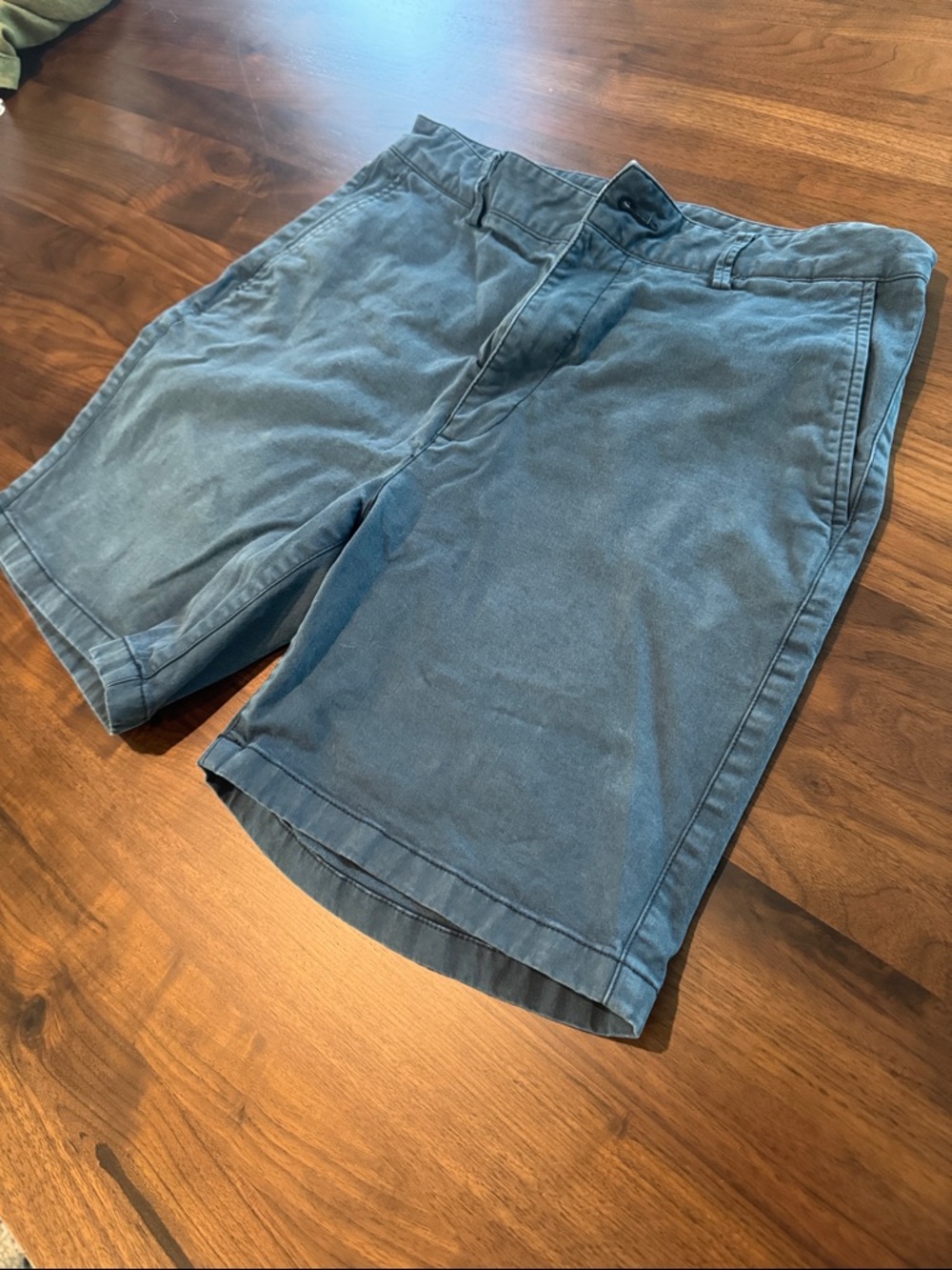 Men's Flat Front Cotton Shorts - Slate Blue